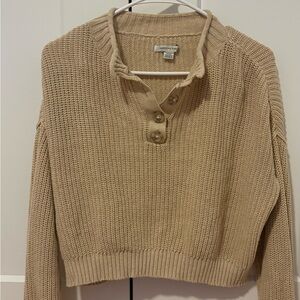 American Eagle Outfitters Tan Cowl Neck Sweater